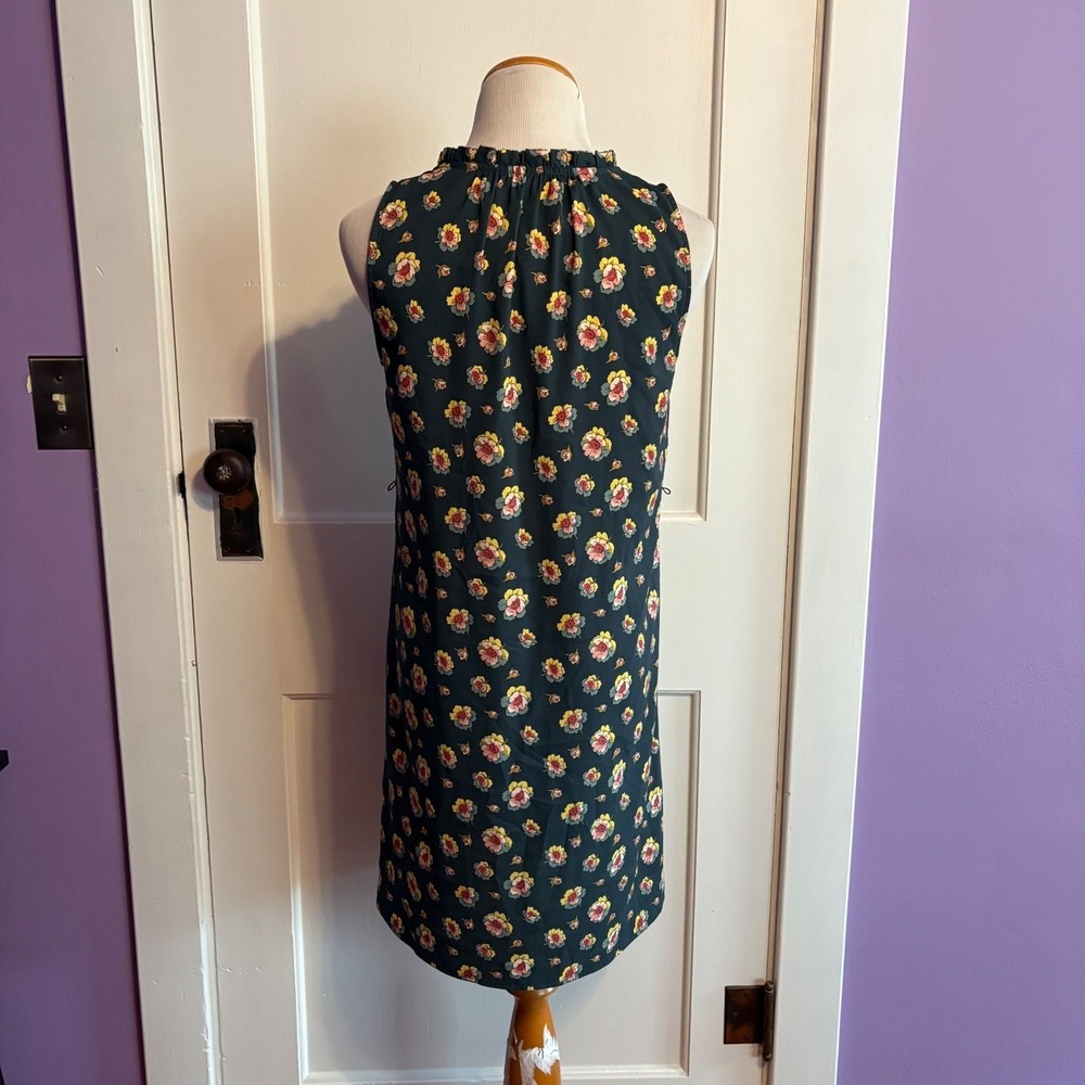 LOFT Petites Floral Print Sleeveless Shift Dress Ruffle Neckline‎ Petite  XSP - Picture 4 of 9
